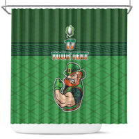 Custom Ireland Rugby with Celtic Pattern Shower Curtain Shamrock Go Champions