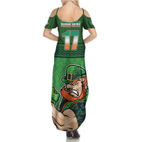 Custom Ireland Rugby with Celtic Pattern Summer Maxi Dress Shamrock Go Champions