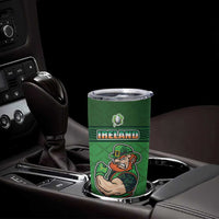 Custom Ireland Rugby with Celtic Pattern Tumbler Cup Shamrock Go Champions