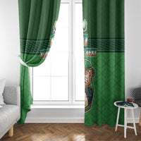 Custom Ireland Rugby with Celtic Pattern Window Curtain Shamrock Go Champions