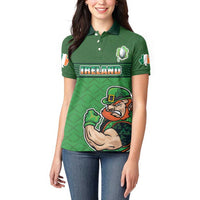 Custom Ireland Rugby with Celtic Pattern Women Polo Shirt Shamrock Go Champions