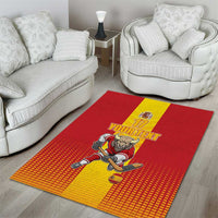 Custom Spain Field Hockey Area Rug Sporty Style with Bull Mascot