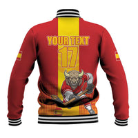 Custom Spain Field Hockey Baseball Jacket Sporty Style with Bull Mascot