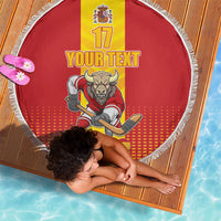 Custom Spain Field Hockey Beach Blanket Sporty Style with Bull Mascot
