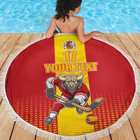 Custom Spain Field Hockey Beach Blanket Sporty Style with Bull Mascot