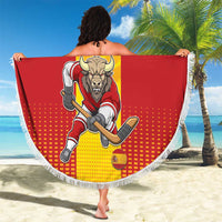 Custom Spain Field Hockey Beach Blanket Sporty Style with Bull Mascot