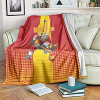 Custom Spain Field Hockey Blanket Sporty Style with Bull Mascot