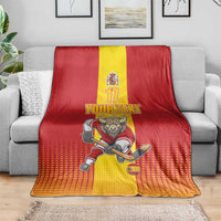 Custom Spain Field Hockey Blanket Sporty Style with Bull Mascot