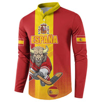 Custom Spain Field Hockey Button Sweatshirt Sporty Style with Bull Mascot