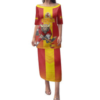 Custom Spain Field Hockey Family Matching Puletasi and Hawaiian Shirt Sporty Style with Bull Mascot