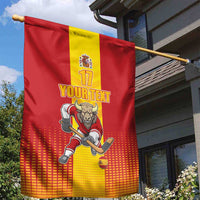 Custom Spain Field Hockey Garden Flag Sporty Style with Bull Mascot