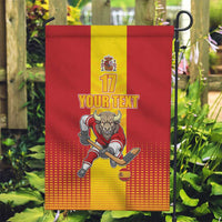 Custom Spain Field Hockey Garden Flag Sporty Style with Bull Mascot