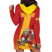 Custom Spain Field Hockey Hoodie Dress Sporty Style with Bull Mascot