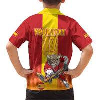 Custom Spain Field Hockey Kid Hawaiian Shirt Sporty Style with Bull Mascot