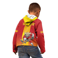 Custom Spain Field Hockey Kid Hoodie Sporty Style with Bull Mascot
