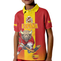 Custom Spain Field Hockey Kid Polo Shirt Sporty Style with Bull Mascot