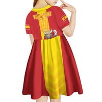 Custom Spain Field Hockey Kid Short Sleeve Dress Sporty Style with Bull Mascot