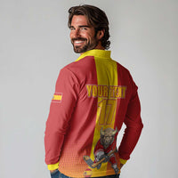 Custom Spain Field Hockey Long Sleeve Polo Shirt Sporty Style with Bull Mascot