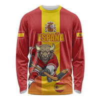 Custom Spain Field Hockey Long Sleeve Shirt Sporty Style with Bull Mascot