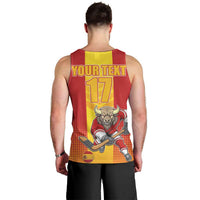 Custom Spain Field Hockey Men Tank Top Sporty Style with Bull Mascot