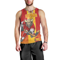 Custom Spain Field Hockey Men Tank Top Sporty Style with Bull Mascot