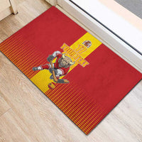 Custom Spain Field Hockey Rubber Doormat Sporty Style with Bull Mascot