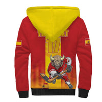 Custom Spain Field Hockey Sherpa Hoodie Sporty Style with Bull Mascot