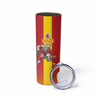 Custom Spain Field Hockey Skinny Tumbler Sporty Style with Bull Mascot