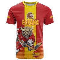 Custom Spain Field Hockey T Shirt Sporty Style with Bull Mascot