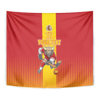 Custom Spain Field Hockey Tapestry Sporty Style with Bull Mascot
