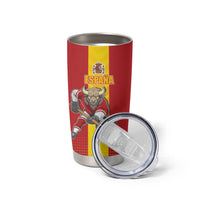 Custom Spain Field Hockey Tumbler Cup Sporty Style with Bull Mascot