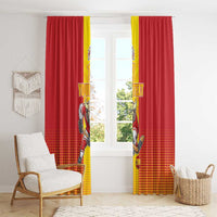 Custom Spain Field Hockey Window Curtain Sporty Style with Bull Mascot