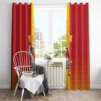 Custom Spain Field Hockey Window Curtain Sporty Style with Bull Mascot