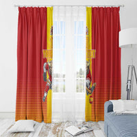 Custom Spain Field Hockey Window Curtain Sporty Style with Bull Mascot
