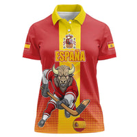 Custom Spain Field Hockey Women Polo Shirt Sporty Style with Bull Mascot