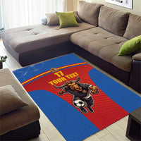 Custom Spain Football Go Champions Area Rug Sporty Style with Bull Mascot