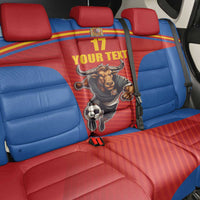 Custom Spain Football Go Champions Back Car Seat Cover Sporty Style with Bull Mascot