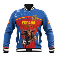 Custom Spain Football Go Champions Baseball Jacket Sporty Style with Bull Mascot