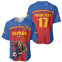 Custom Spain Football Go Champions Baseball Jersey Sporty Style with Bull Mascot