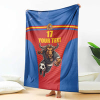 Custom Spain Football Go Champions Blanket Sporty Style with Bull Mascot