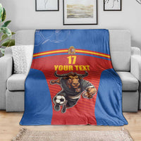 Custom Spain Football Go Champions Blanket Sporty Style with Bull Mascot