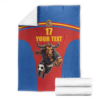 Custom Spain Football Go Champions Blanket Sporty Style with Bull Mascot