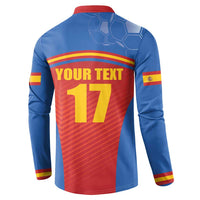 Custom Spain Football Go Champions Button Sweatshirt Sporty Style with Bull Mascot