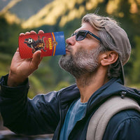 Custom Spain Football Go Champions 4 in 1 Can Cooler Tumbler Sporty Style with Bull Mascot