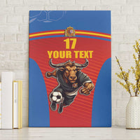 Custom Spain Football Go Champions Canvas Wall Art Sporty Style with Bull Mascot