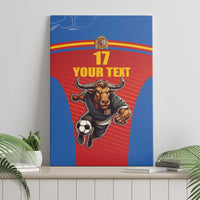 Custom Spain Football Go Champions Canvas Wall Art Sporty Style with Bull Mascot