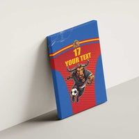 Custom Spain Football Go Champions Canvas Wall Art Sporty Style with Bull Mascot