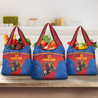 Custom Spain Football Go Champions Grocery Bag Sporty Style with Bull Mascot