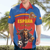 Custom Spain Football Go Champions Hawaiian Shirt Sporty Style with Bull Mascot