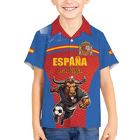 Custom Spain Football Go Champions Hawaiian Shirt Sporty Style with Bull Mascot
